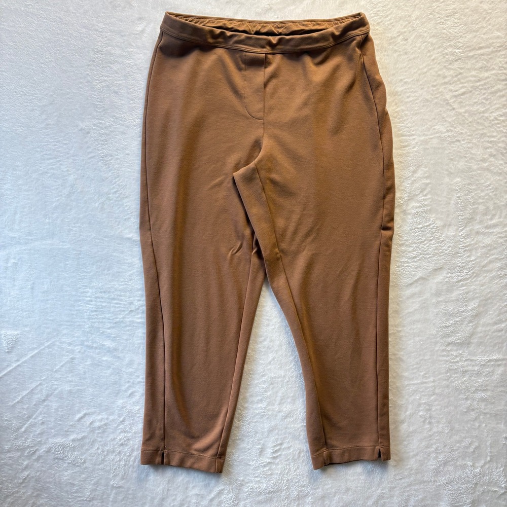 J.Jill Pants Women Sz‎ Medium Petite Camel Brown Wearever Collection Cropped